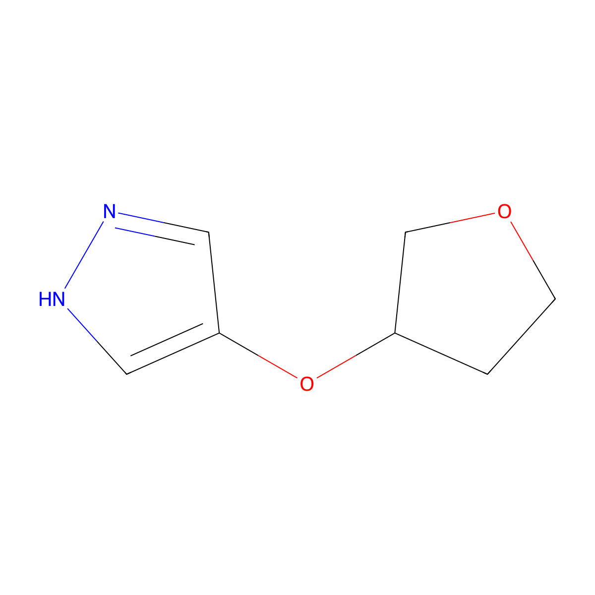 4-(Oxolan-3-yloxy)-1H-pyrazole molecular structure, CAS 1893850-80-0