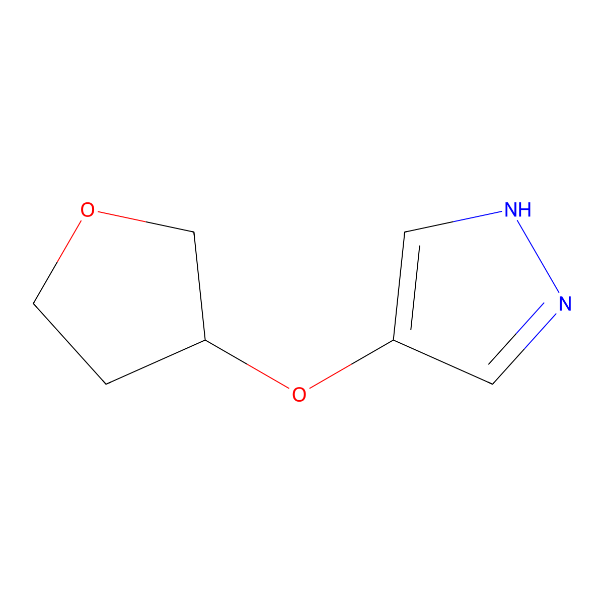 4-(Oxolan-3-yloxy)-1H-pyrazole molecular structure, CAS 1893850-80-0
