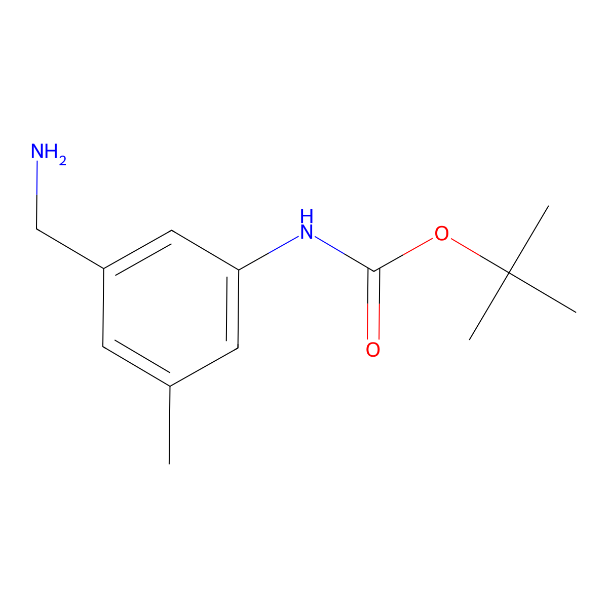 tert-butyl N-(3-(aminomethyl)-5-methylphenyl)carbamate molecular structure, CAS 1893851-94-9