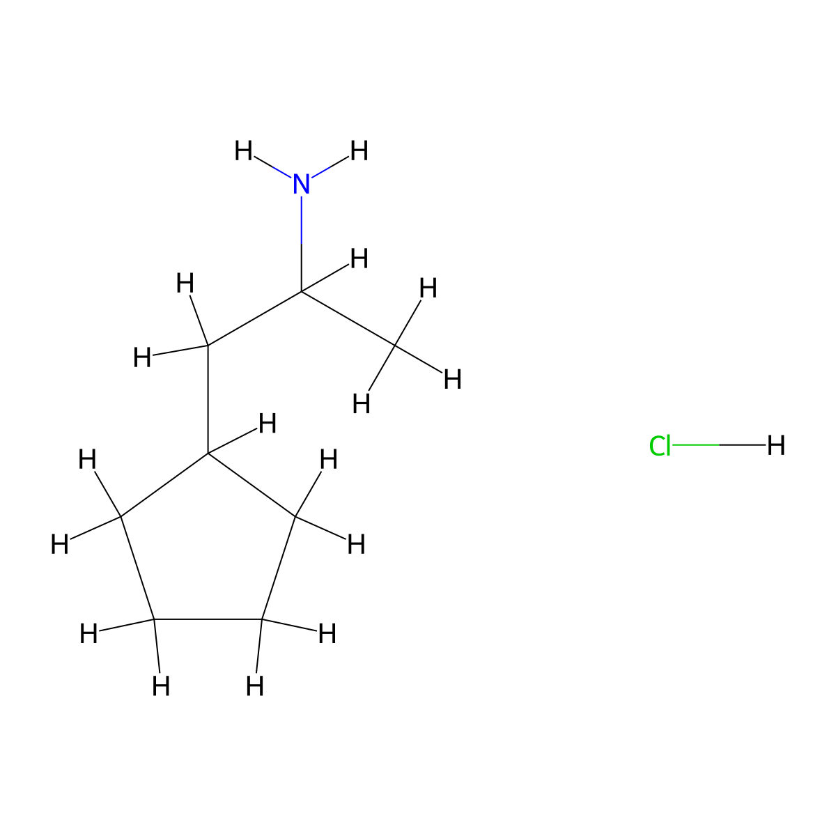 1-Cyclopentylpropan-2-amine hydrochloride molecular structure, CAS 189387-96-0