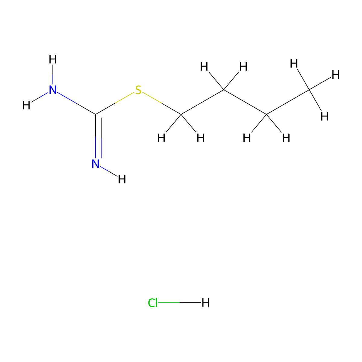 Carbamimidothioic acid, butyl ester, monohydrochloride molecular structure, CAS 18939-69-0