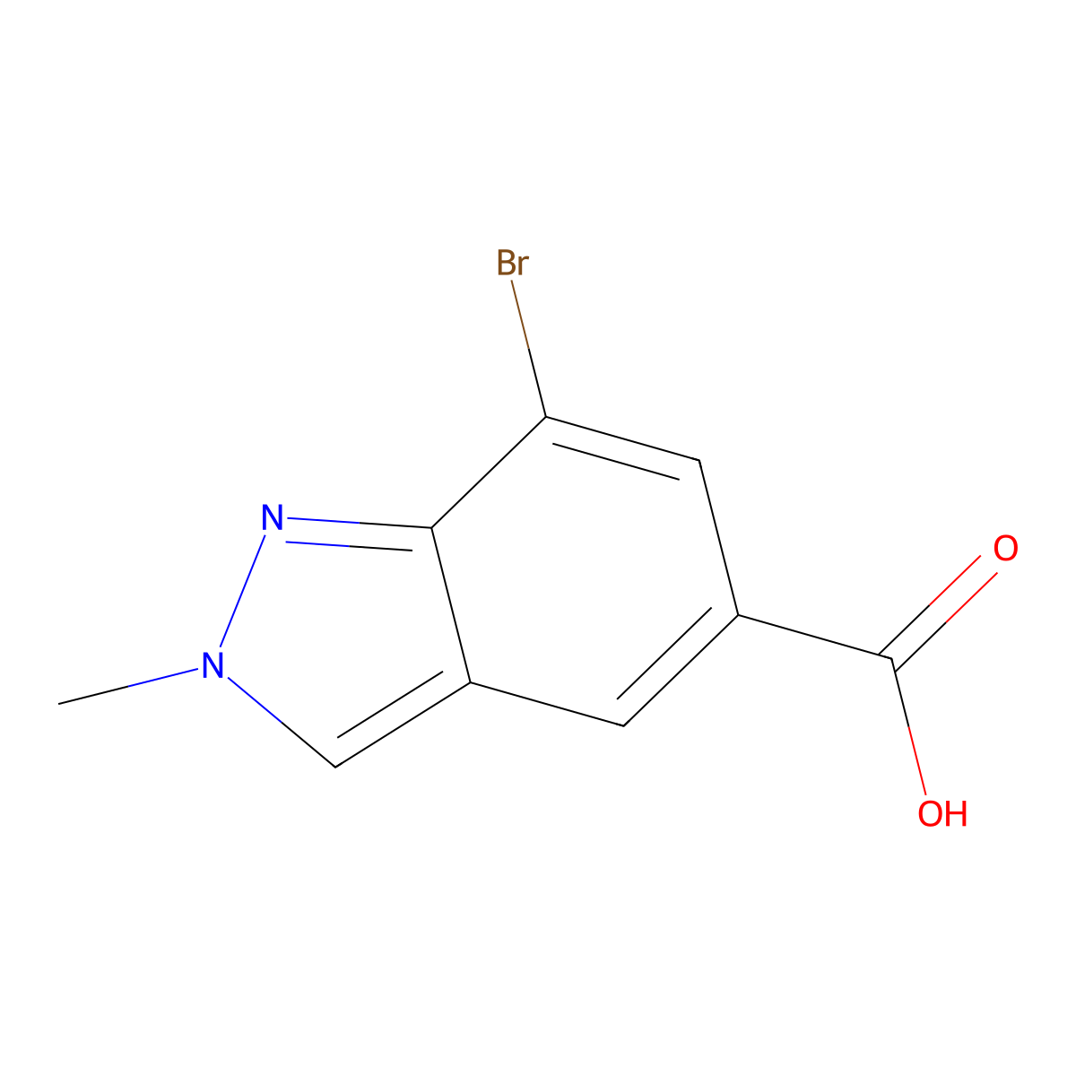 7-bromo-2-methyl-2H-indazole-5-carboxylic acid molecular structure, CAS 1893910-93-4