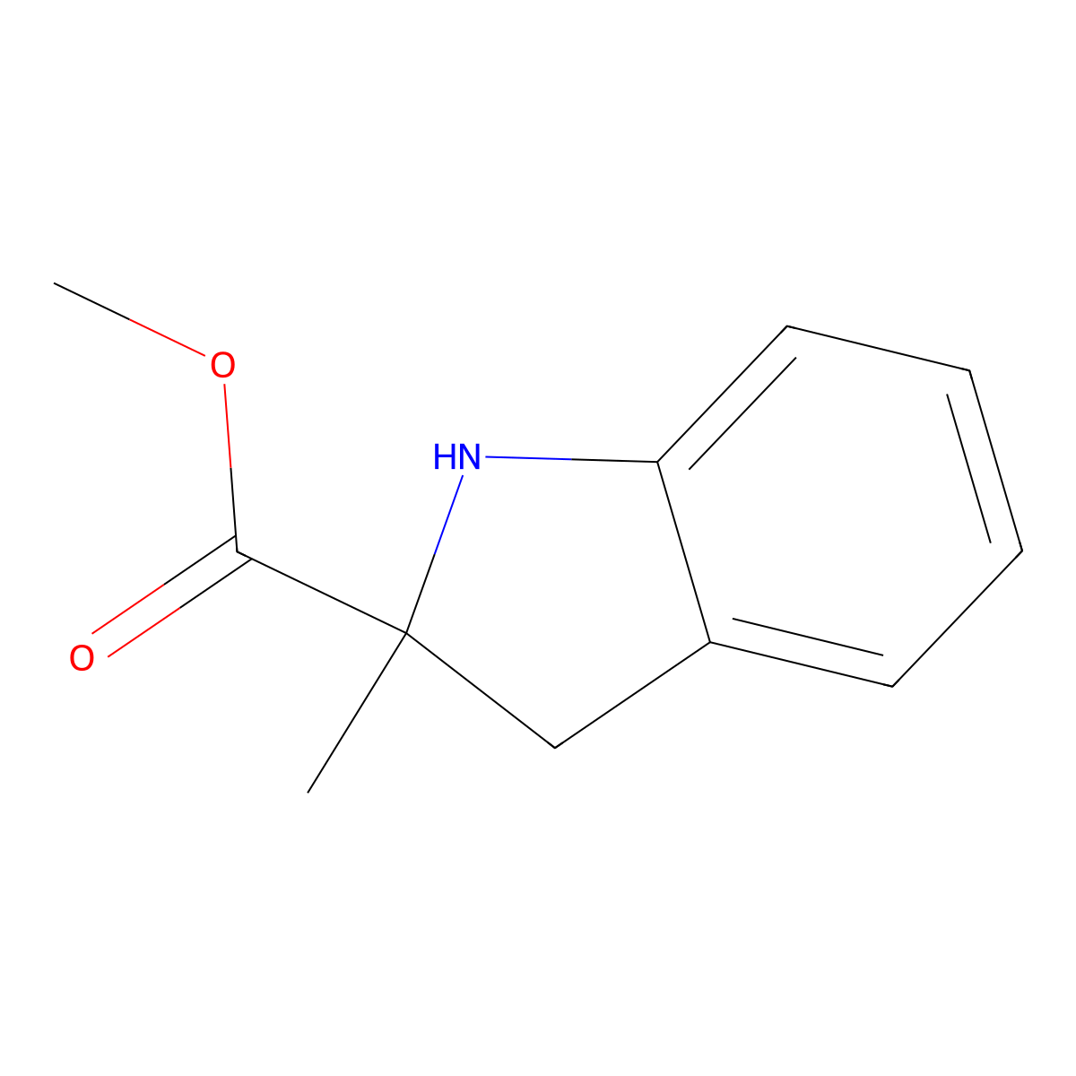 methyl 2-methyl-2,3-dihydro-1H-indole-2-carboxylate molecular structure, CAS 1893919-85-1