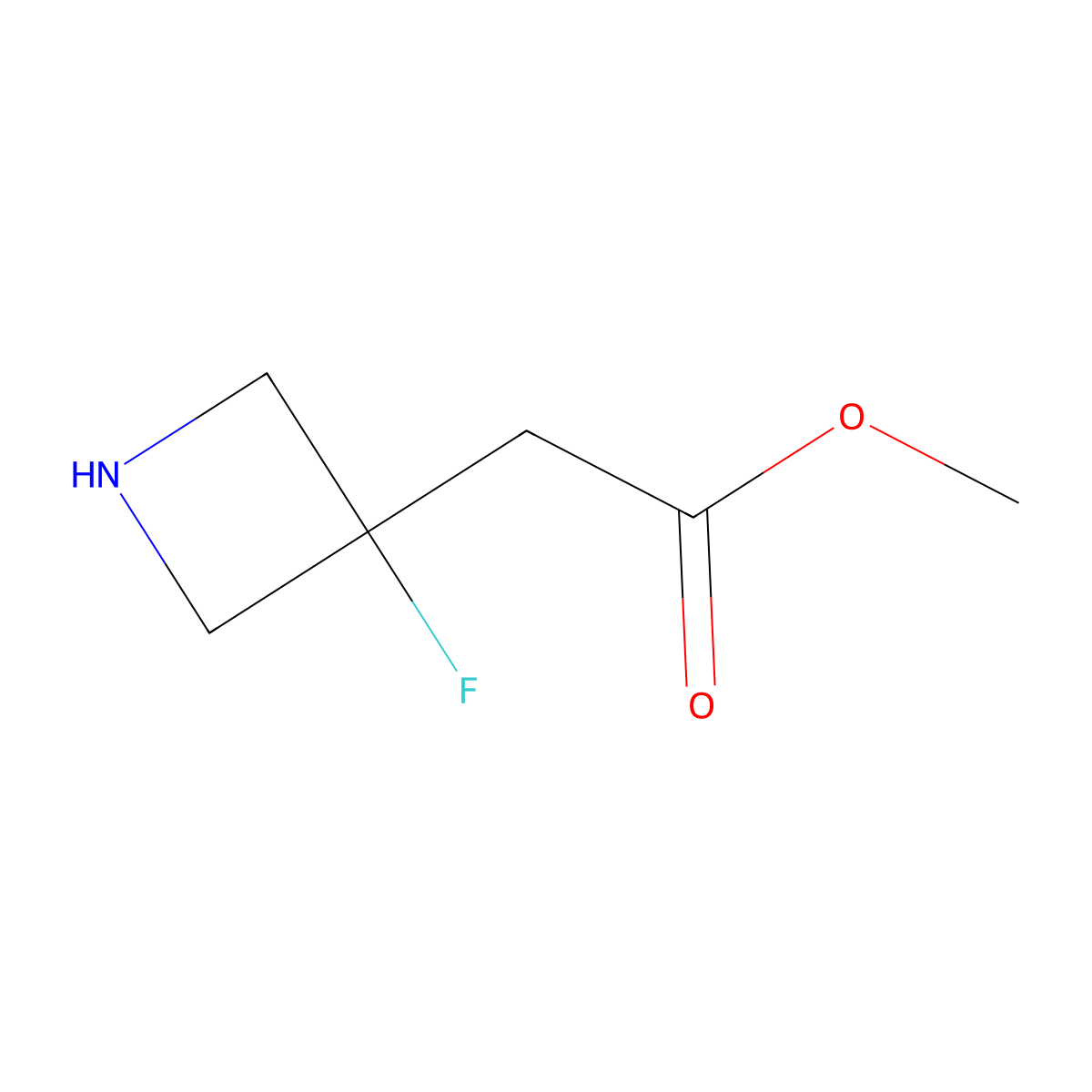 Methyl 2-(3-fluoroazetidin-3-yl)acetate molecular structure, CAS 1893924-56-5