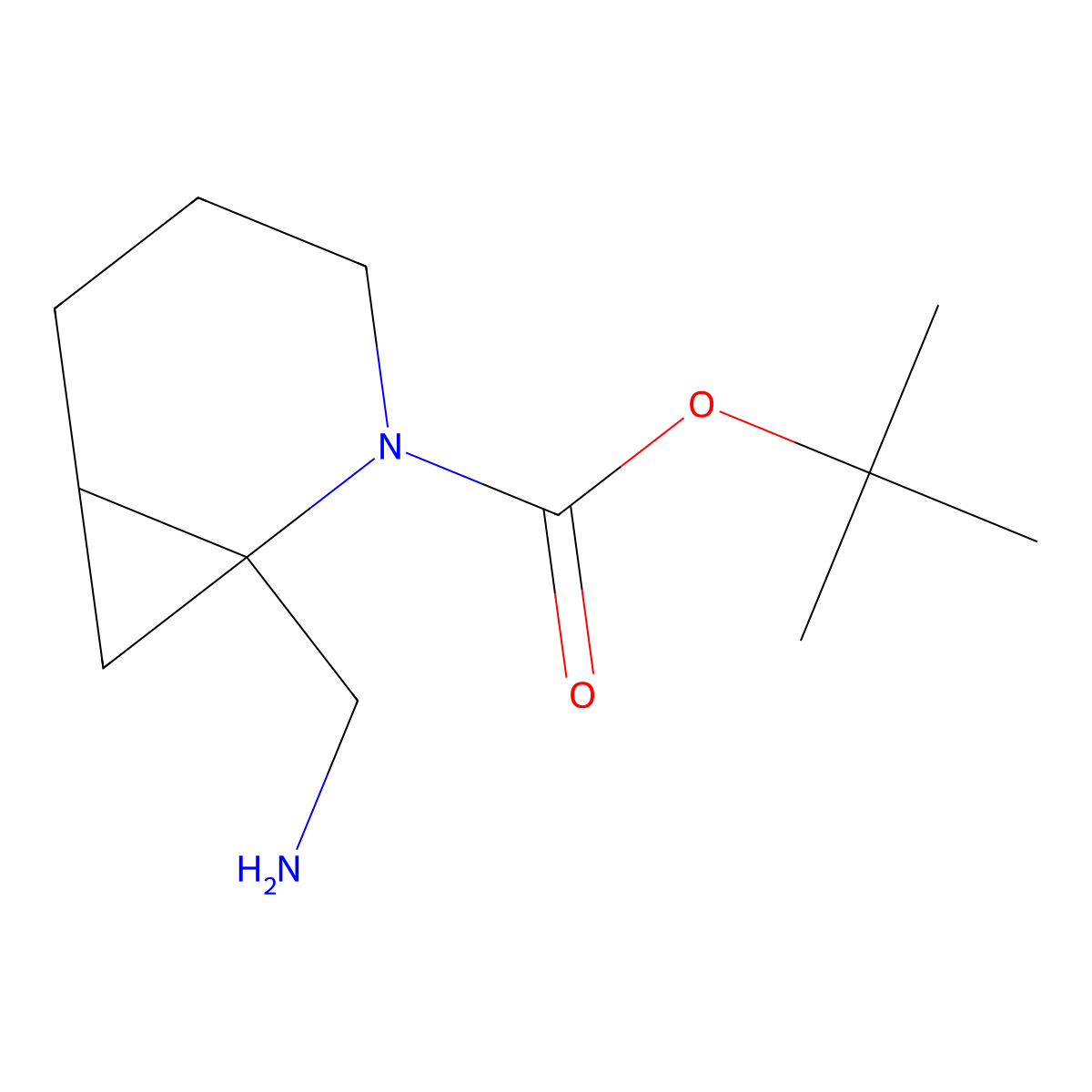 tert-Butyl 1-(aminomethyl)-2-azabicyclo[4.1.0]heptane-2-carboxylate molecular structure, CAS 1893958-05-8