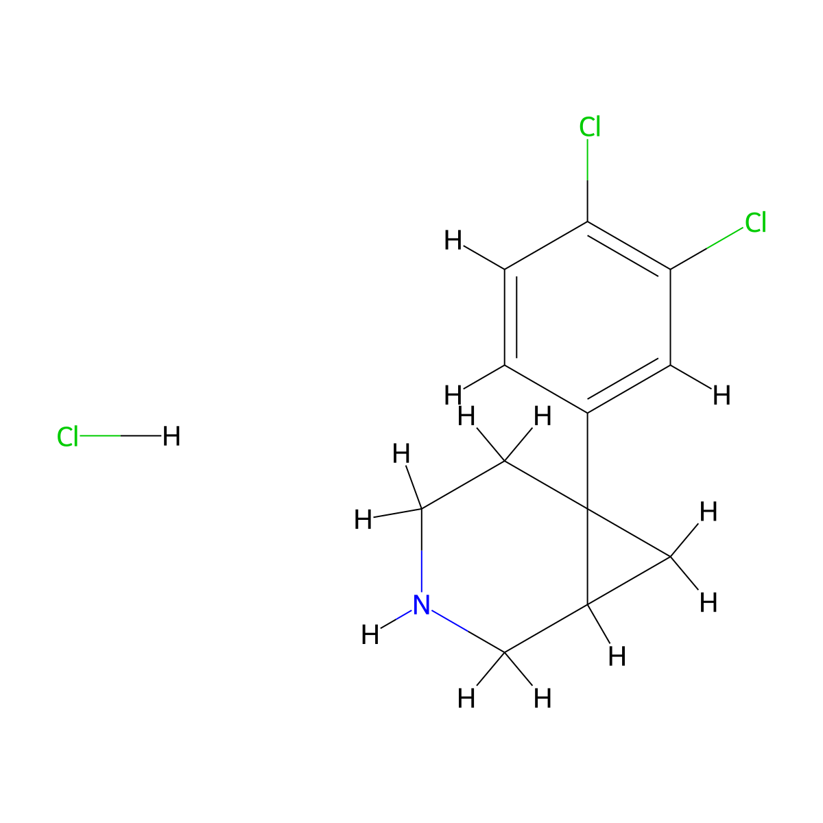 6-(3,4-Dichlorophenyl)-3-azabicyclo[4.1.0]heptane hydrochloride molecular structure, CAS 1893960-43-4