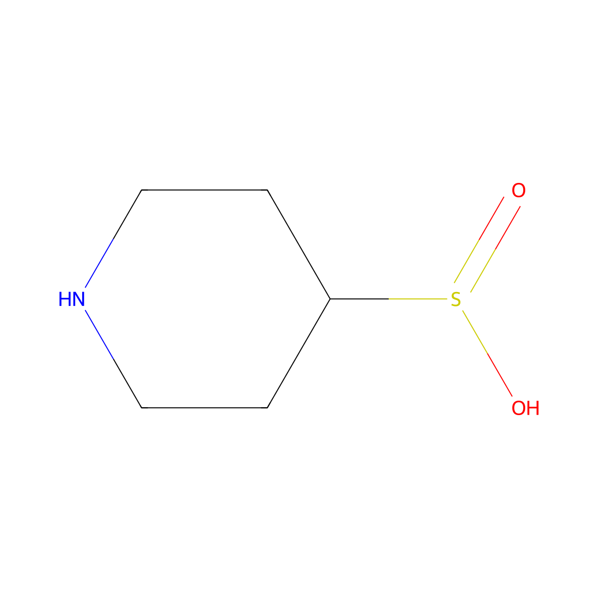 Piperidine-4-sulfinic acid molecular structure, CAS 1893991-44-0