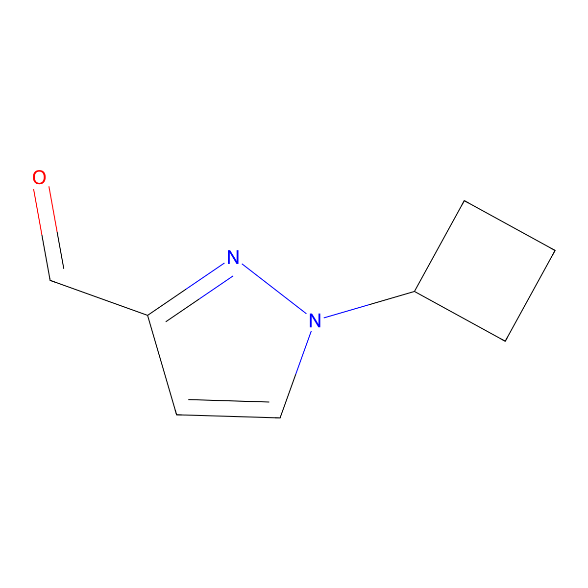 1-cyclobutyl-1H-pyrazole-3-carbaldehyde molecular structure, CAS 1893991-50-8
