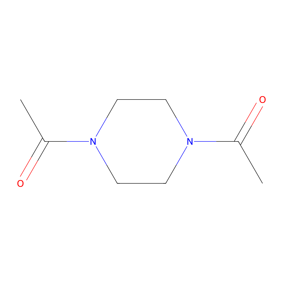 1,1'-(1,4-Piperazinediyl)bis(ethanone) molecular structure, CAS 18940-57-3