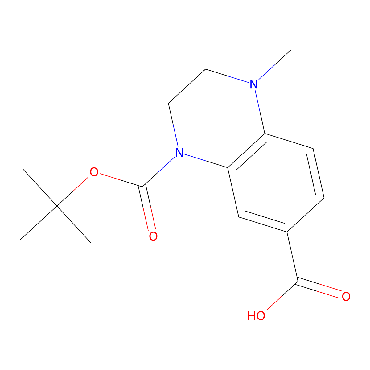 4-((Tert-butoxy)carbonyl)-1-methyl-1,2,3,4-tetrahydroquinoxaline-6-carboxylic acid molecular structure, CAS 1894021-54-5