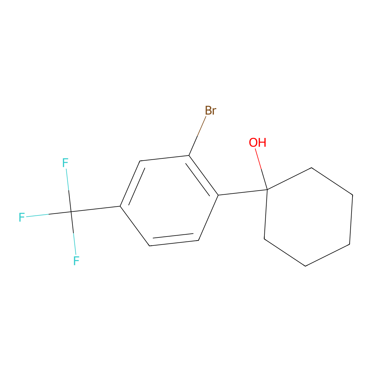 1-(2-Bromo-4-(trifluoromethyl)phenyl)cyclohexanol molecular structure, CAS 1894025-69-4