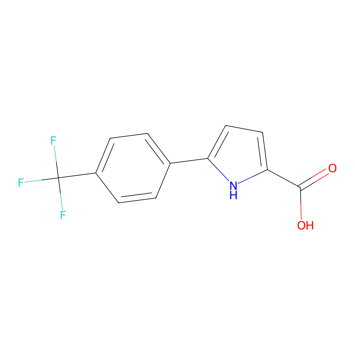 5-(4-(Trifluoromethyl)phenyl)-1H-pyrrole-2-carboxylic acid molecular structure, CAS 1894030-28-4