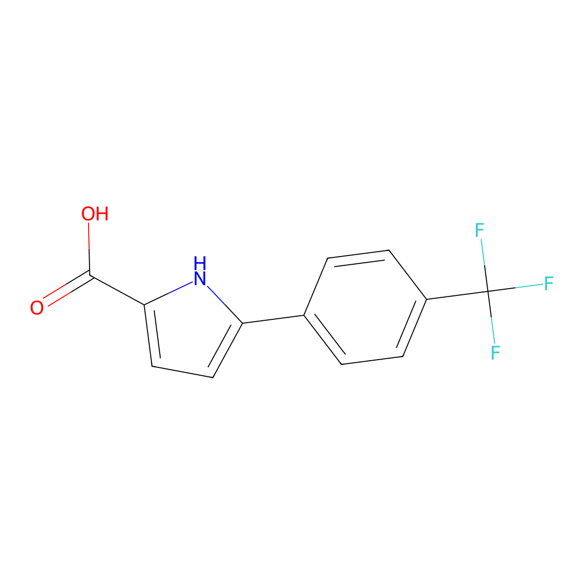 5-(4-(Trifluoromethyl)phenyl)-1H-pyrrole-2-carboxylic acid molecular structure, CAS 1894030-28-4