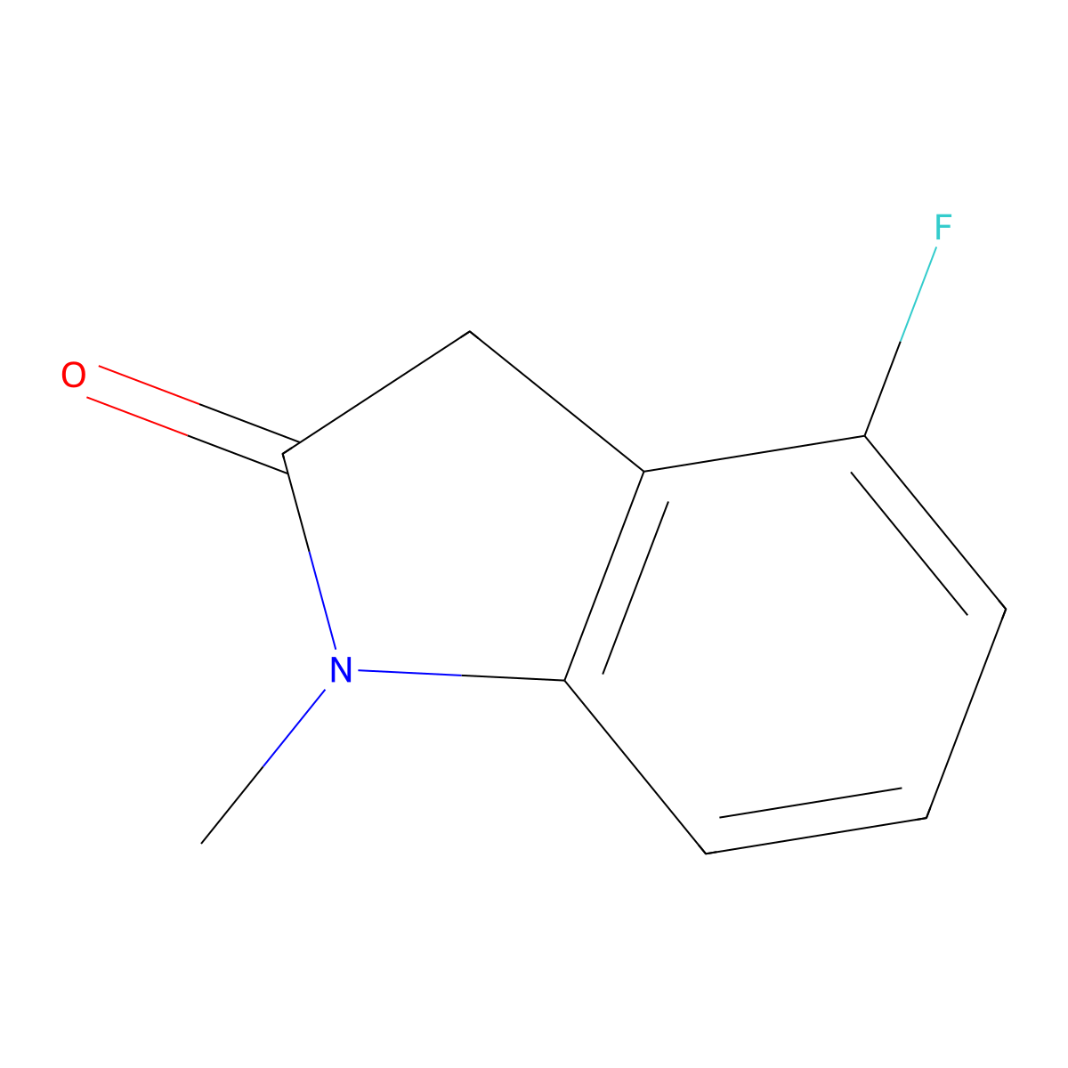4-Fluoro-1-methylindolin-2-one molecular structure, CAS 1894042-88-6
