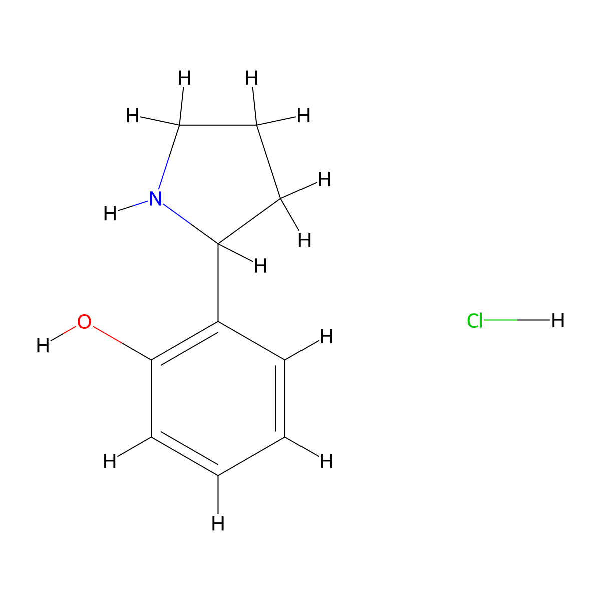 2-(Pyrrolidin-2-yl)phenol hydrochloride molecular structure, CAS 1894060-68-4