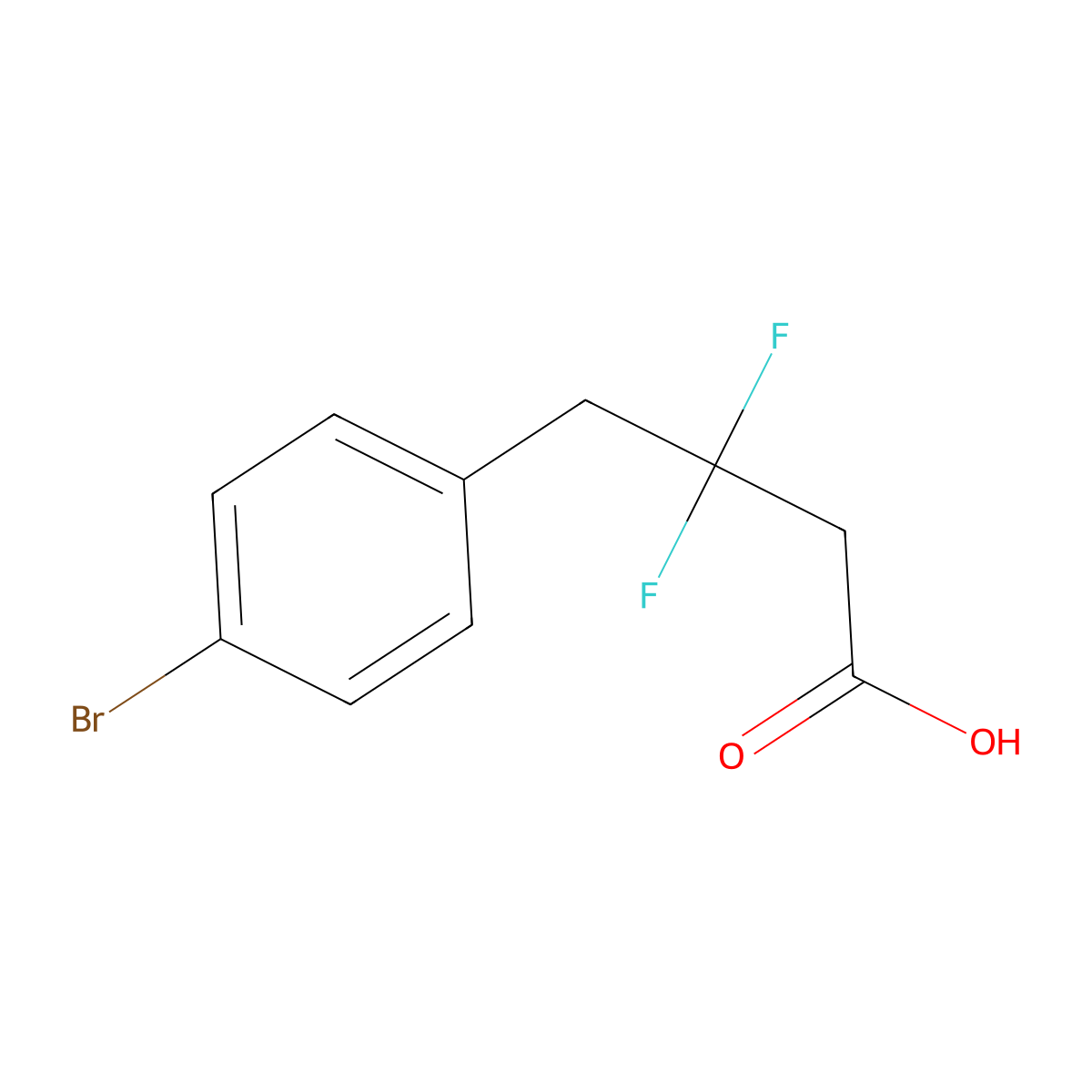 4-(4-Bromophenyl)-3,3-difluorobutanoic acid molecular structure, CAS 1894074-88-4