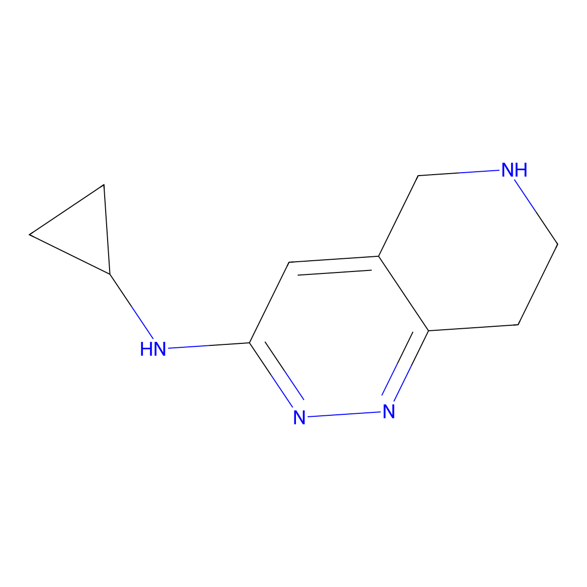 N-cyclopropyl-5,6,7,8-tetrahydropyrido[4,3-c]pyridazin-3-amine molecular structure, CAS 1894088-53-9