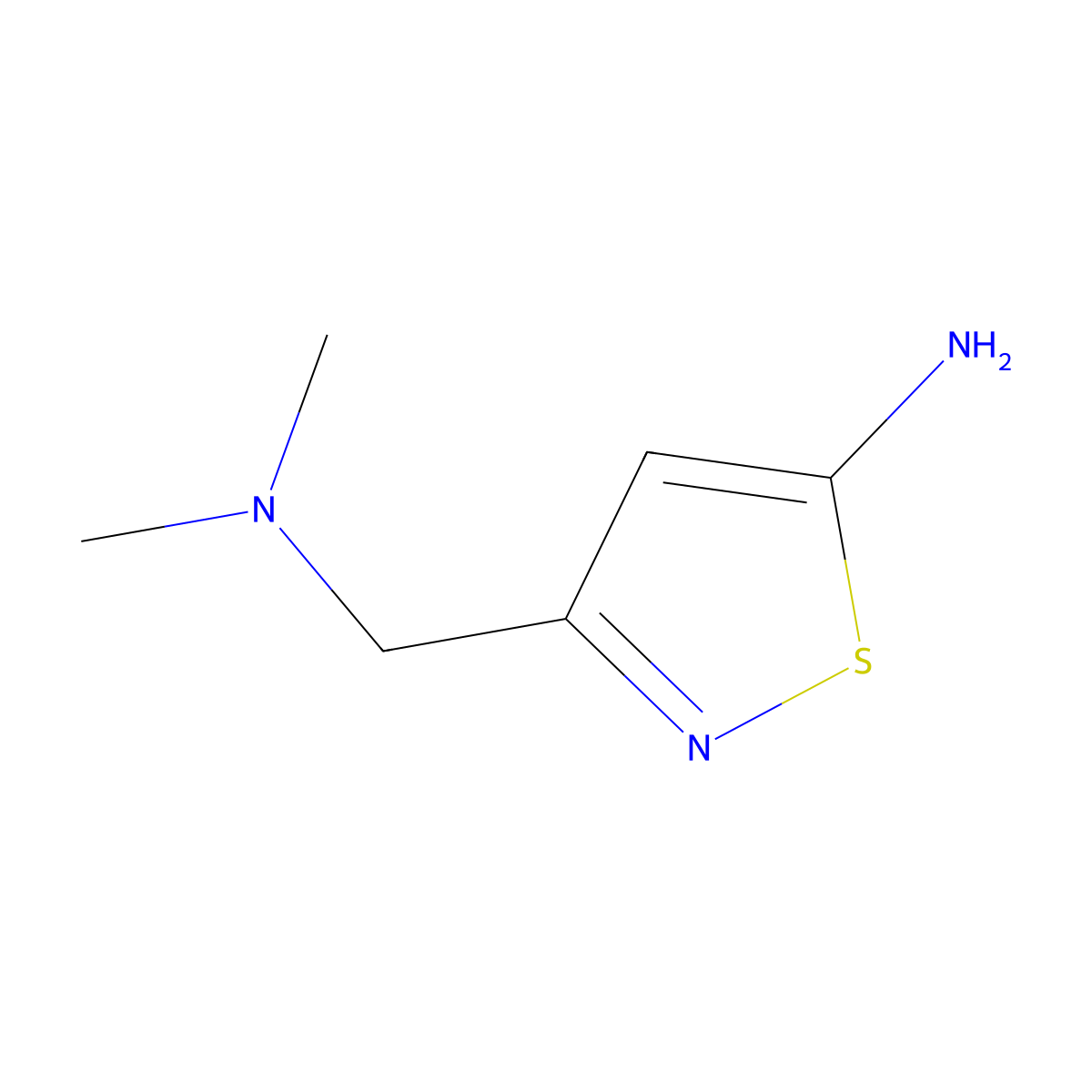 3-[(Dimethylamino)methyl]-1,2-thiazol-5-amine molecular structure, CAS 1894102-11-4