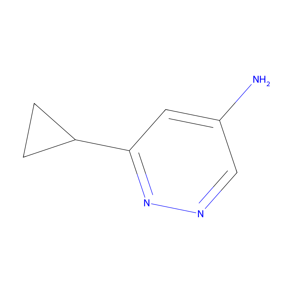 6-Cyclopropylpyridazin-4-amine molecular structure, CAS 1894112-89-0