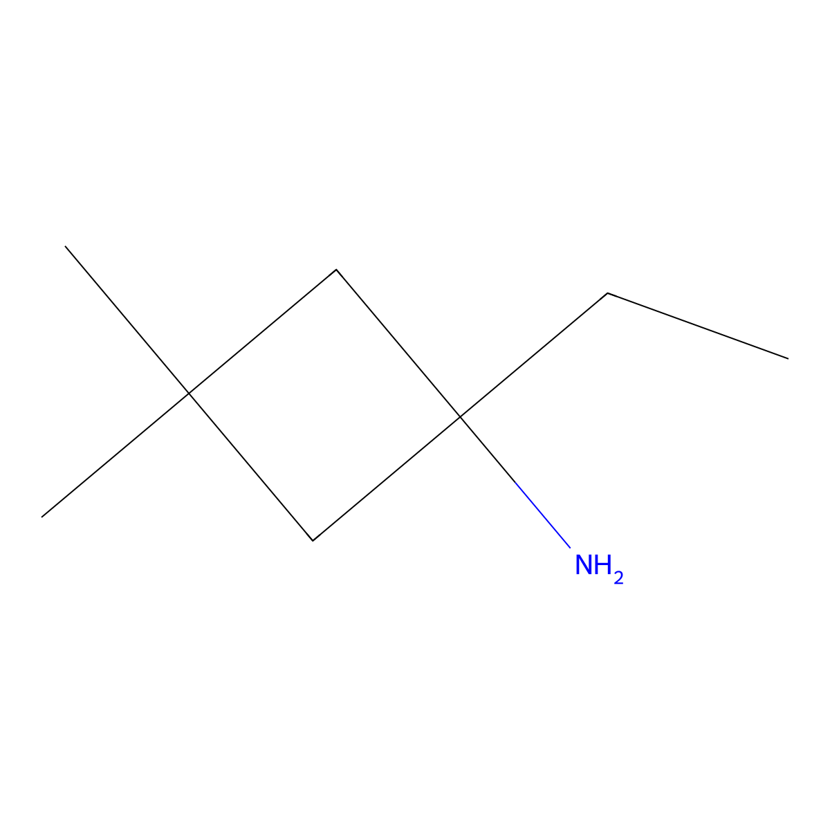 1-Ethyl-3,3-dimethylcyclobutan-1-amine molecular structure, CAS 1894123-62-6