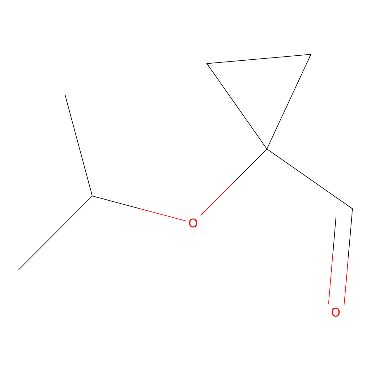 1-(Propan-2-yloxy)cyclopropane-1-carbaldehyde molecular structure, CAS 1894123-87-5