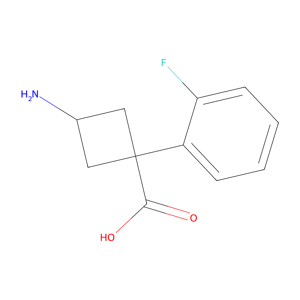 3-Amino-1-(2-fluorophenyl)cyclobutane-1-carboxylic acid molecular structure, CAS 1894125-39-3