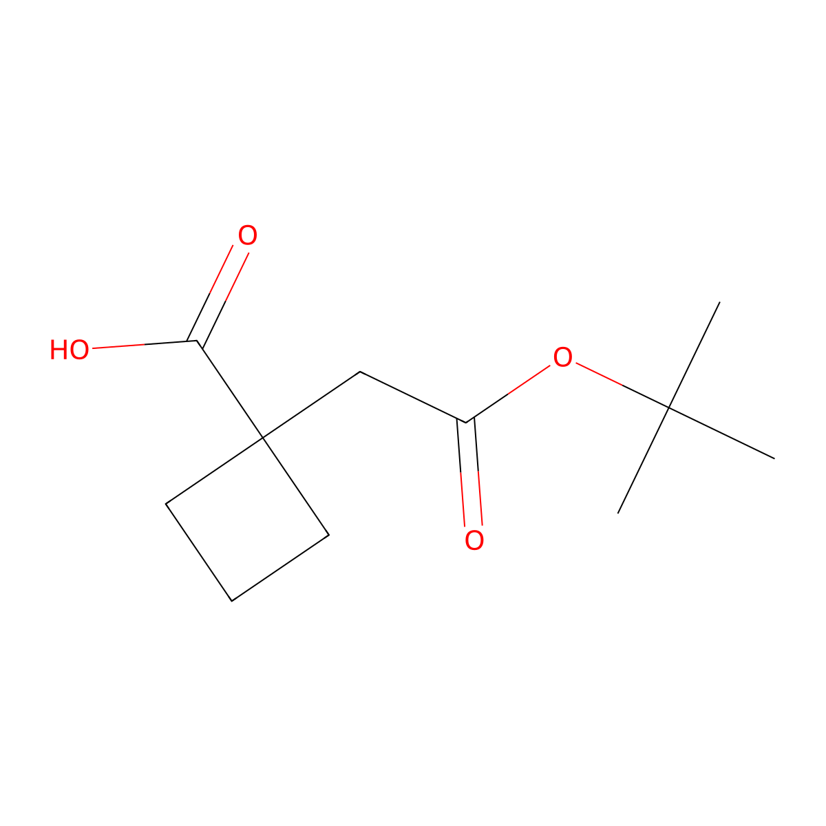 1-[2-(Tert-butoxy)-2-oxoethyl]cyclobutane-1-carboxylic acid molecular structure, CAS 1894131-33-9