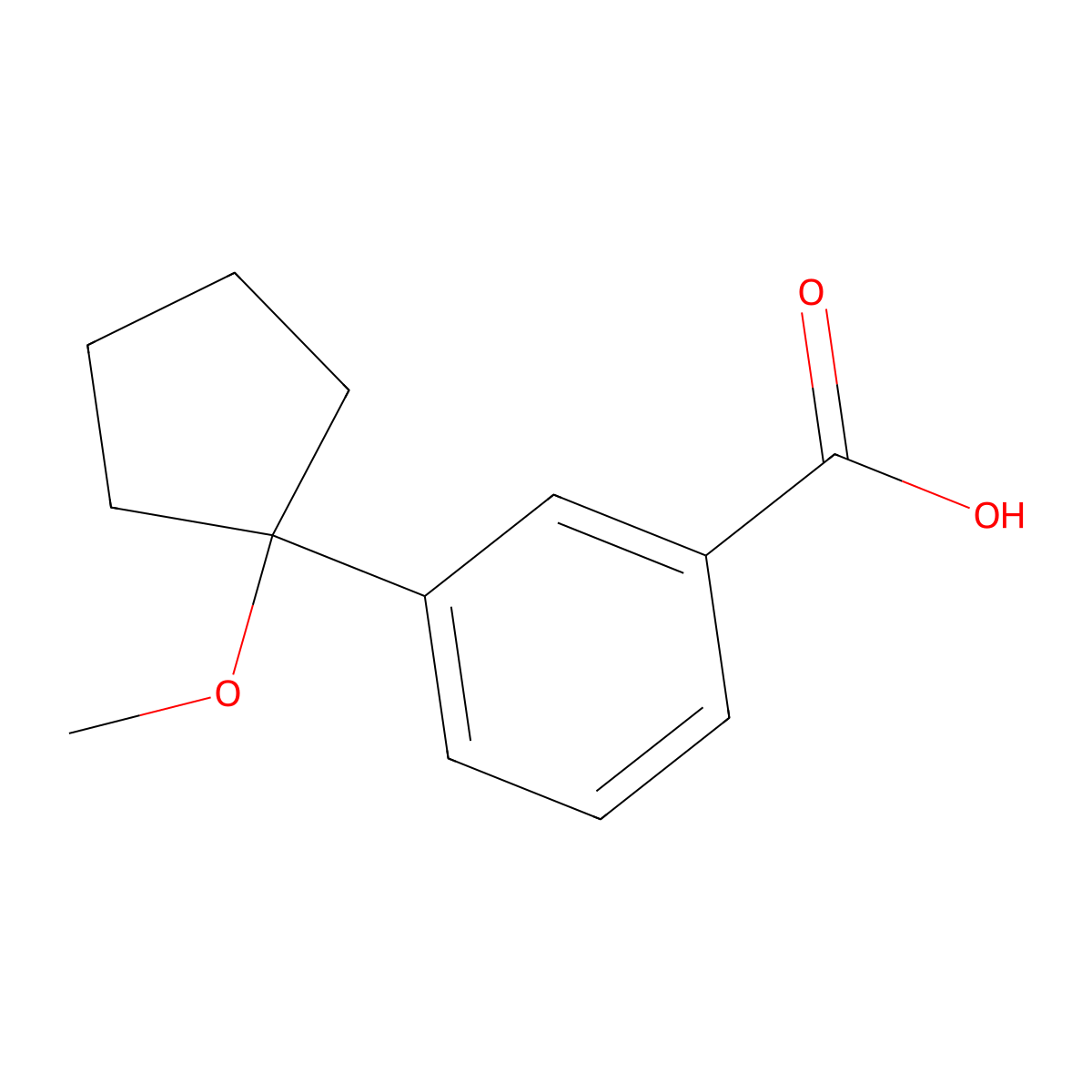 3-(1-Methoxycyclopentyl)benzoic acid molecular structure, CAS 1894131-89-5