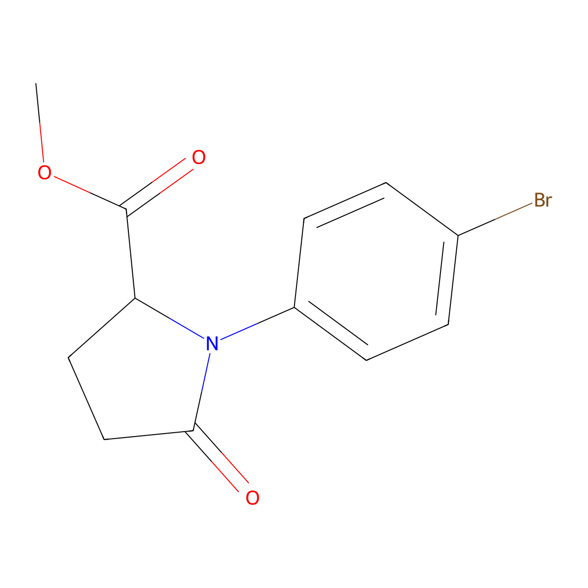 Methyl 1-(4-bromophenyl)-5-oxopyrrolidine-2-carboxylate molecular structure, CAS 1894165-76-4