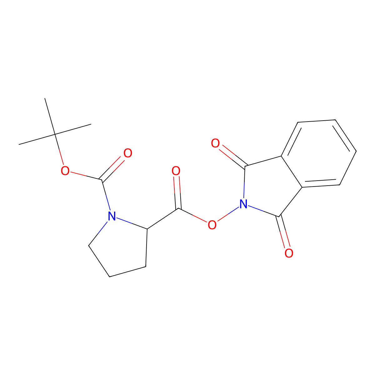 1-tert-butyl 2-(1,3-dioxo-2,3-dihydro-1H-isoindol-2-yl) pyrrolidine-1,2-dicarboxylate molecular structure, CAS 1894176-80-7