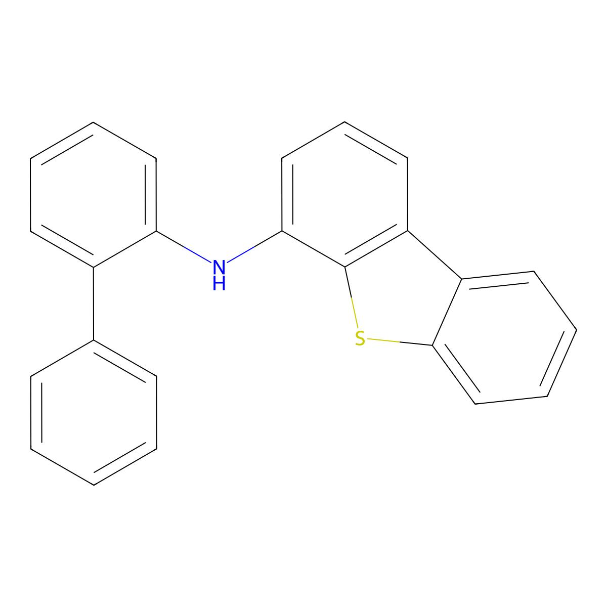 N-[1,1'-Biphenyl]-2-YL-4-dibenzothiophenamine molecular structure, CAS 1894197-07-9