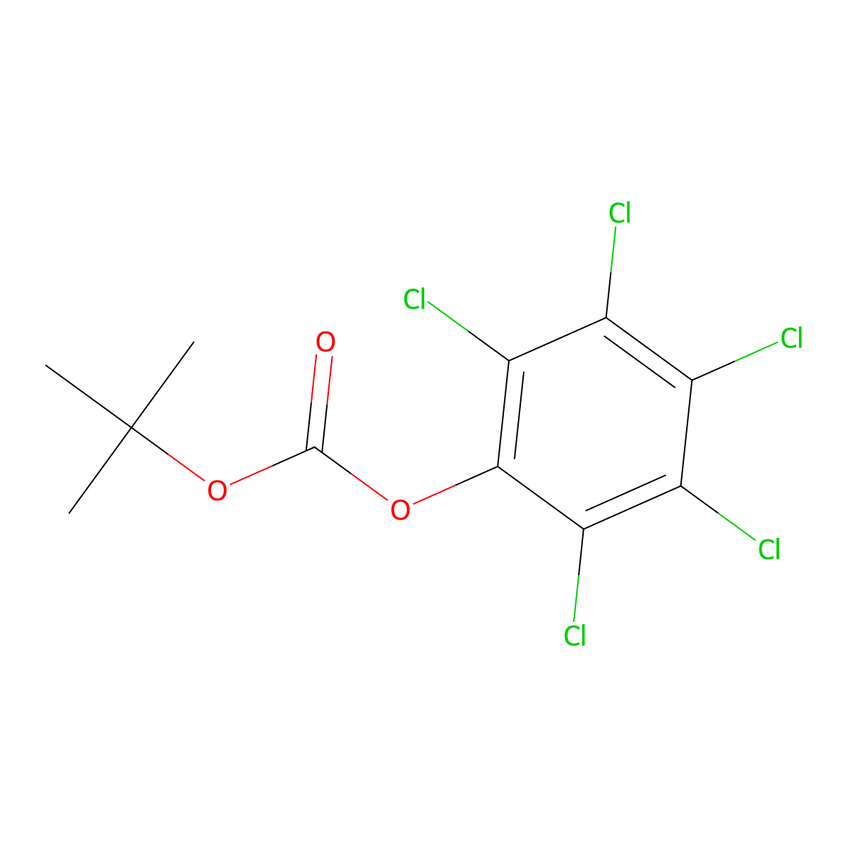 Carbonic acid, 1,1-dimethylethyl pentachlorophenyl ester molecular structure, CAS 18942-25-1