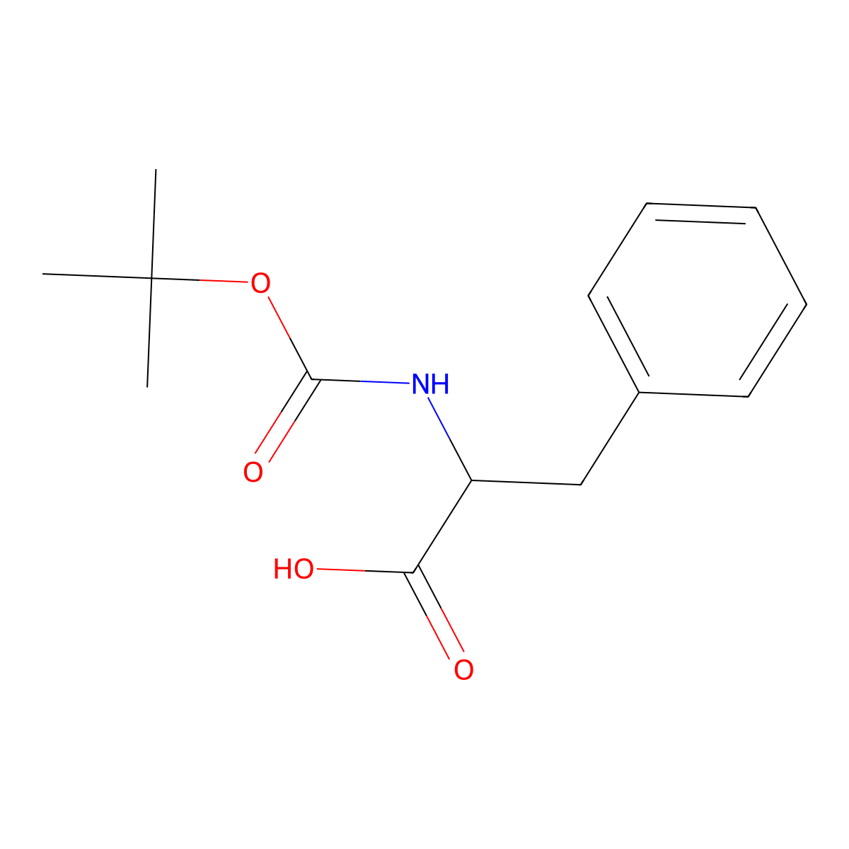 Boc-D-phenylalanine molecular structure, CAS 18942-49-9