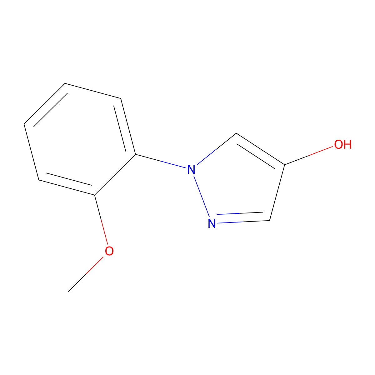 1-(2-methoxyphenyl)-1H-pyrazol-4-ol molecular structure, CAS 1894205-07-2