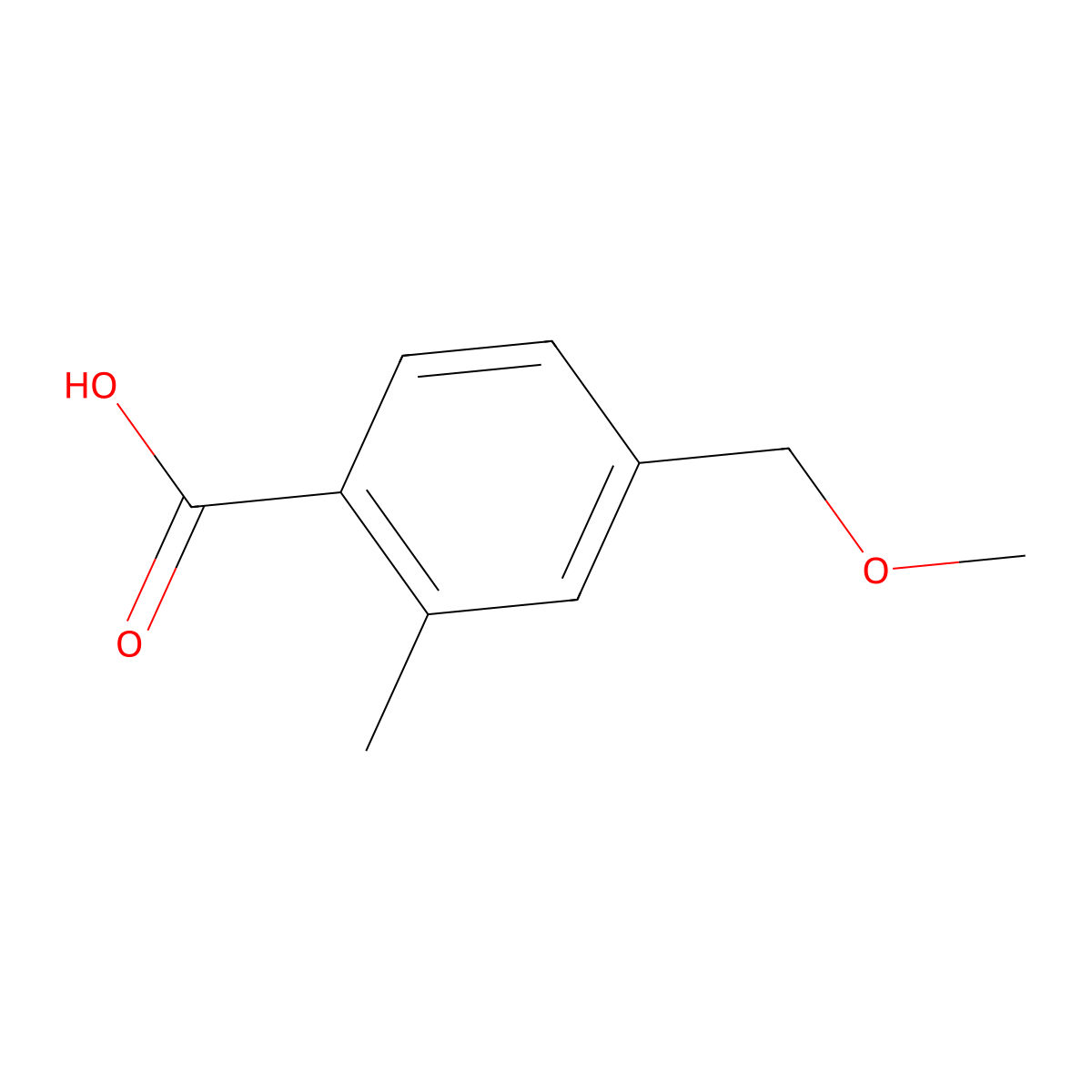 4-(Methoxymethyl)-2-methylbenzoic acid molecular structure, CAS 1894239-67-8