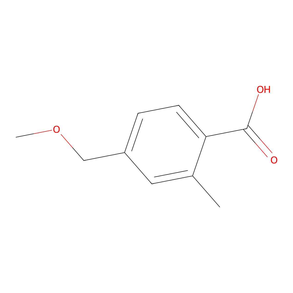 4-(Methoxymethyl)-2-methylbenzoic acid molecular structure, CAS 1894239-67-8