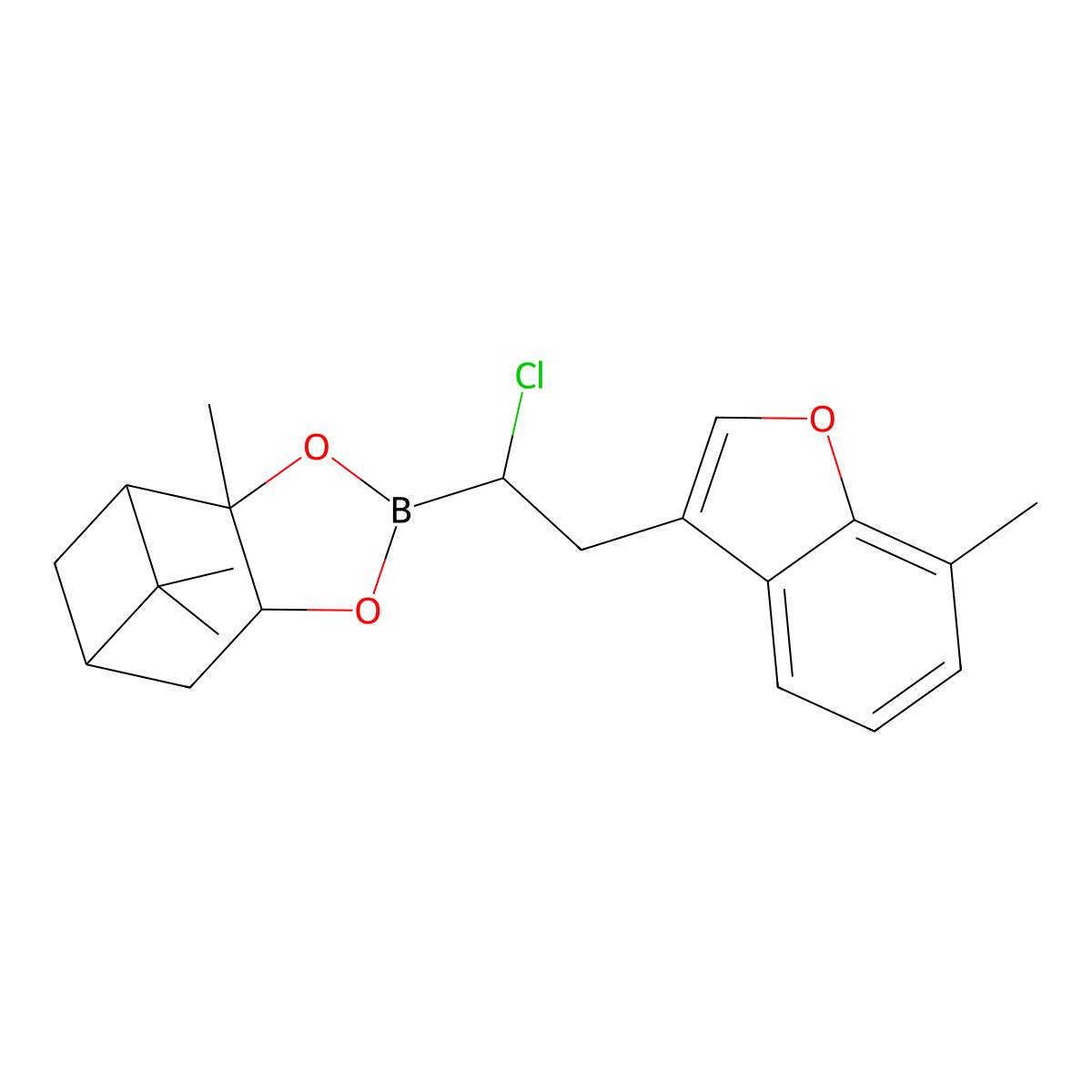 (1S,2S,6R,8S)-4-[(1S)-1-chloro-2-(7-methylbenzofuran-3-yl)ethyl]-2,9,9-trimethyl-3,5-dioxa-4-bora-tricyclo[6.1.1.02,6]decane molecular structure, CAS 1894243-23-2