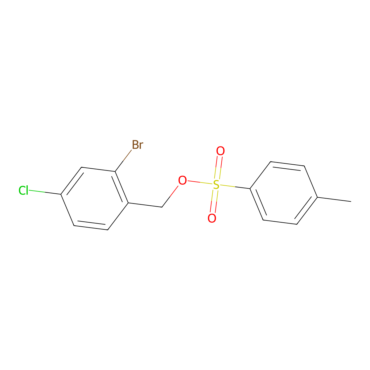 (2-Bromo-4-chlorophenyl)methyl 4-methylbenzene-1-sulfonate molecular structure, CAS 1894245-54-5