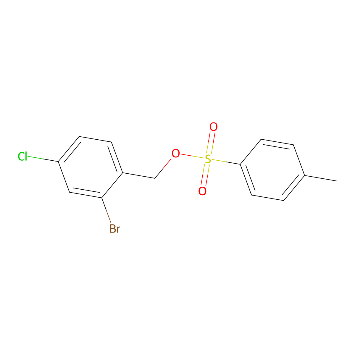 (2-Bromo-4-chlorophenyl)methyl 4-methylbenzene-1-sulfonate molecular structure, CAS 1894245-54-5