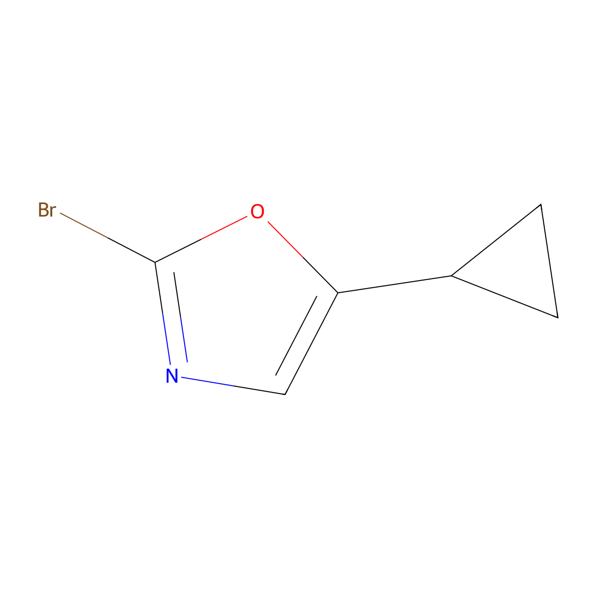 2-Bromo-5-cyclopropyl-1,3-oxazole molecular structure, CAS 1894253-08-7