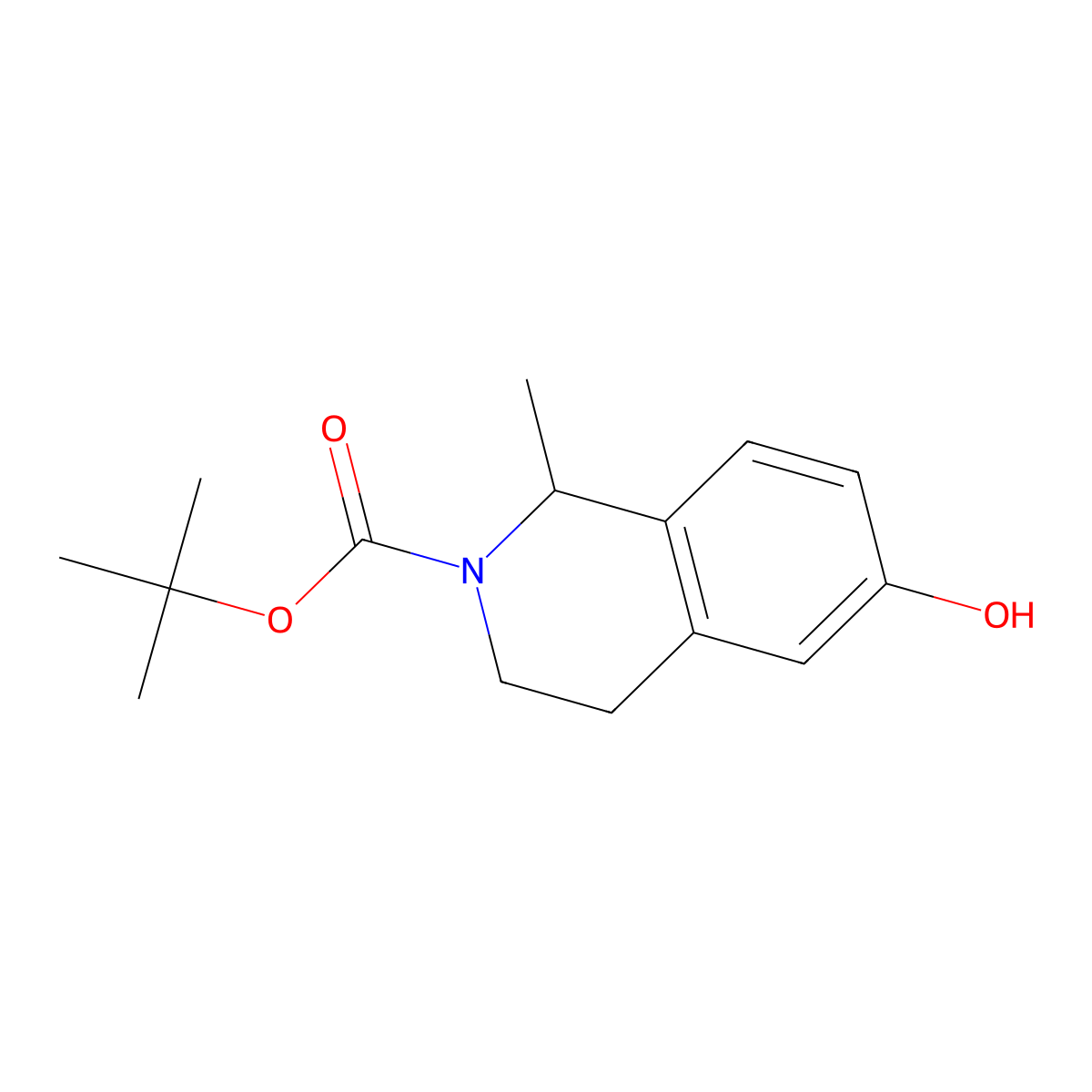 Tert-butyl 6-hydroxy-1-methyl-1,2,3,4-tetrahydroisoquinoline-2-carboxylate molecular structure, CAS 1894253-34-9