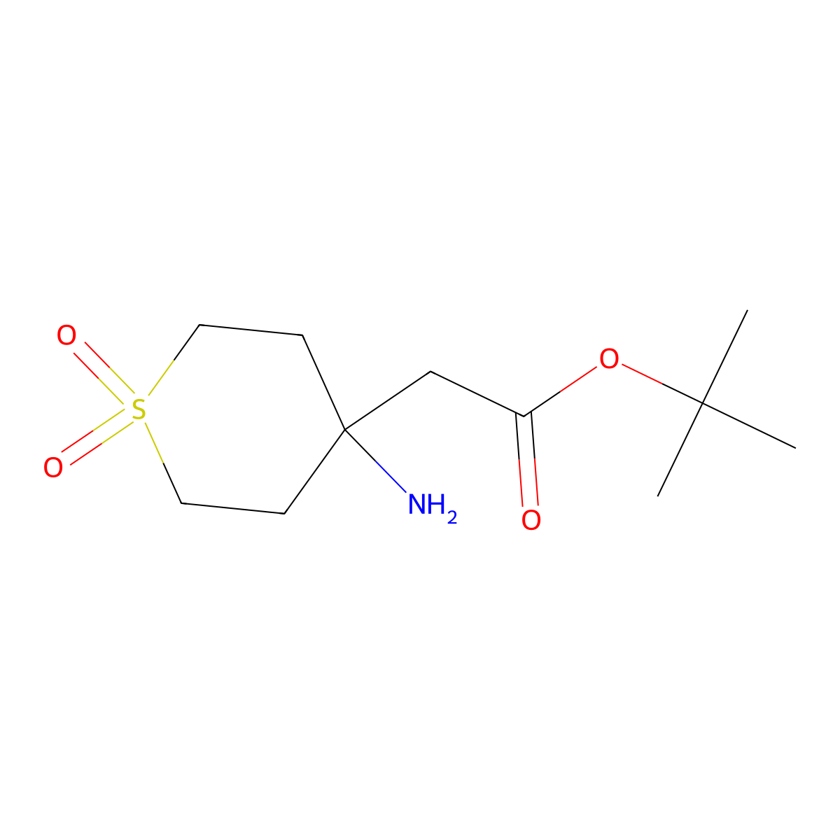 Tert-butyl 2-(4-amino-1,1-dioxo-1lambda6-thian-4-yl)acetate molecular structure, CAS 1894253-41-8