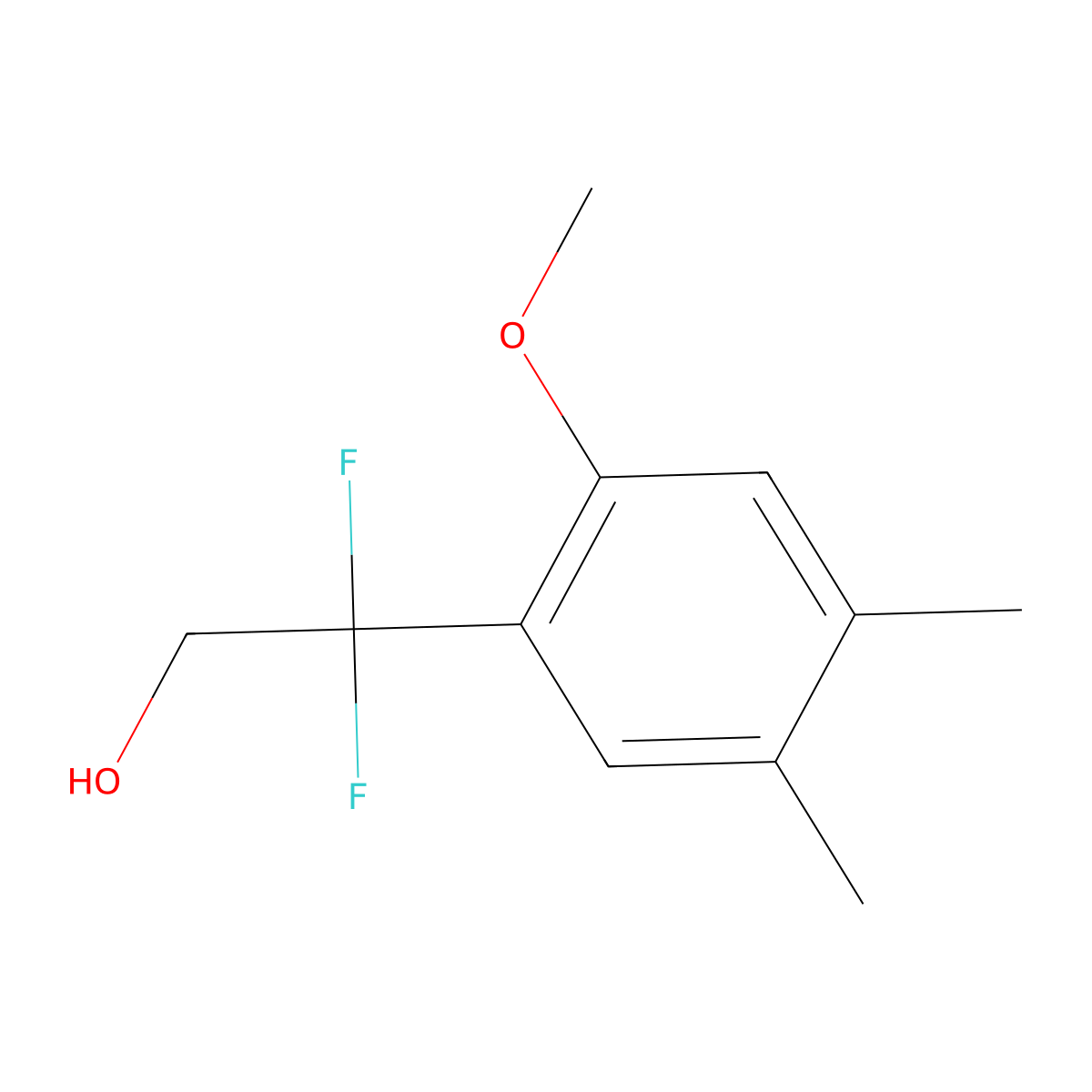 2,2-Difluoro-2-(2-methoxy-4,5-dimethylphenyl)ethan-1-ol molecular structure, CAS 1894287-37-6