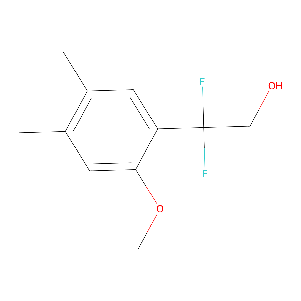 2,2-Difluoro-2-(2-methoxy-4,5-dimethylphenyl)ethan-1-ol molecular structure, CAS 1894287-37-6