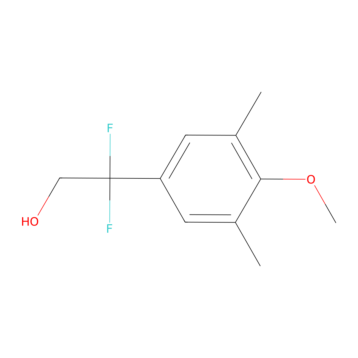 2,2-Difluoro-2-(4-methoxy-3,5-dimethylphenyl)ethan-1-ol molecular structure, CAS 1894288-02-8
