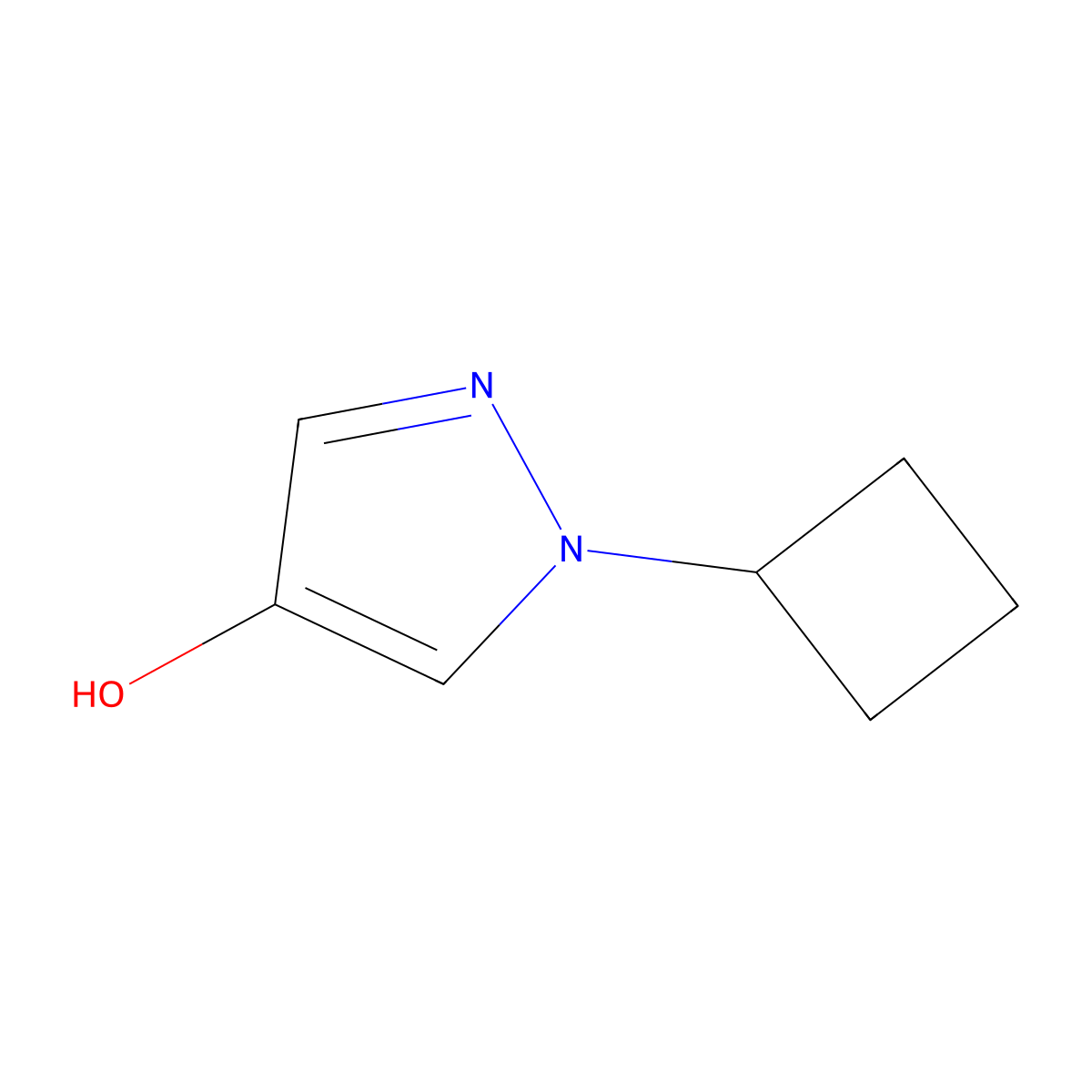 1-cyclobutyl-1H-pyrazol-4-ol molecular structure, CAS 1894317-57-7