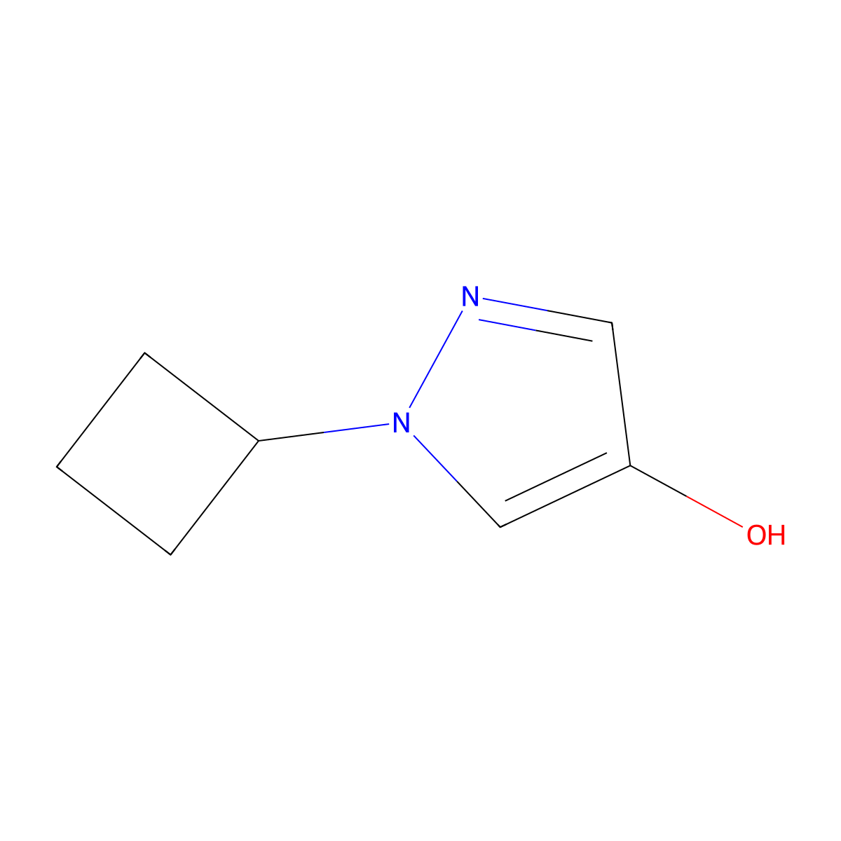 1-cyclobutyl-1H-pyrazol-4-ol molecular structure, CAS 1894317-57-7