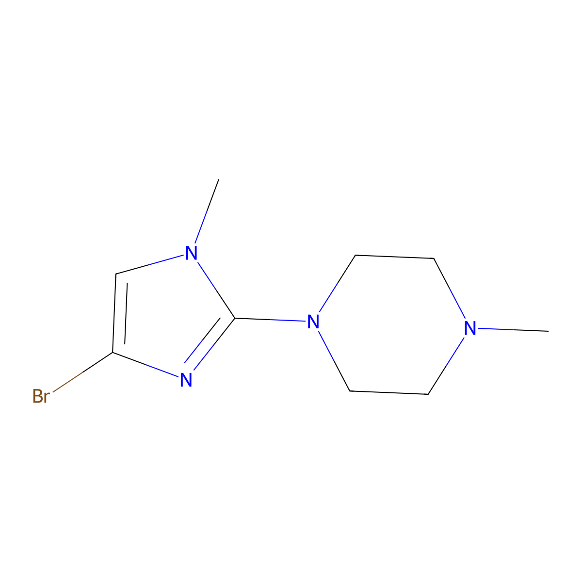 1-(4-bromo-1-methyl-1H-imidazol-2-yl)-4-methylpiperazine molecular structure, CAS 1894326-21-6