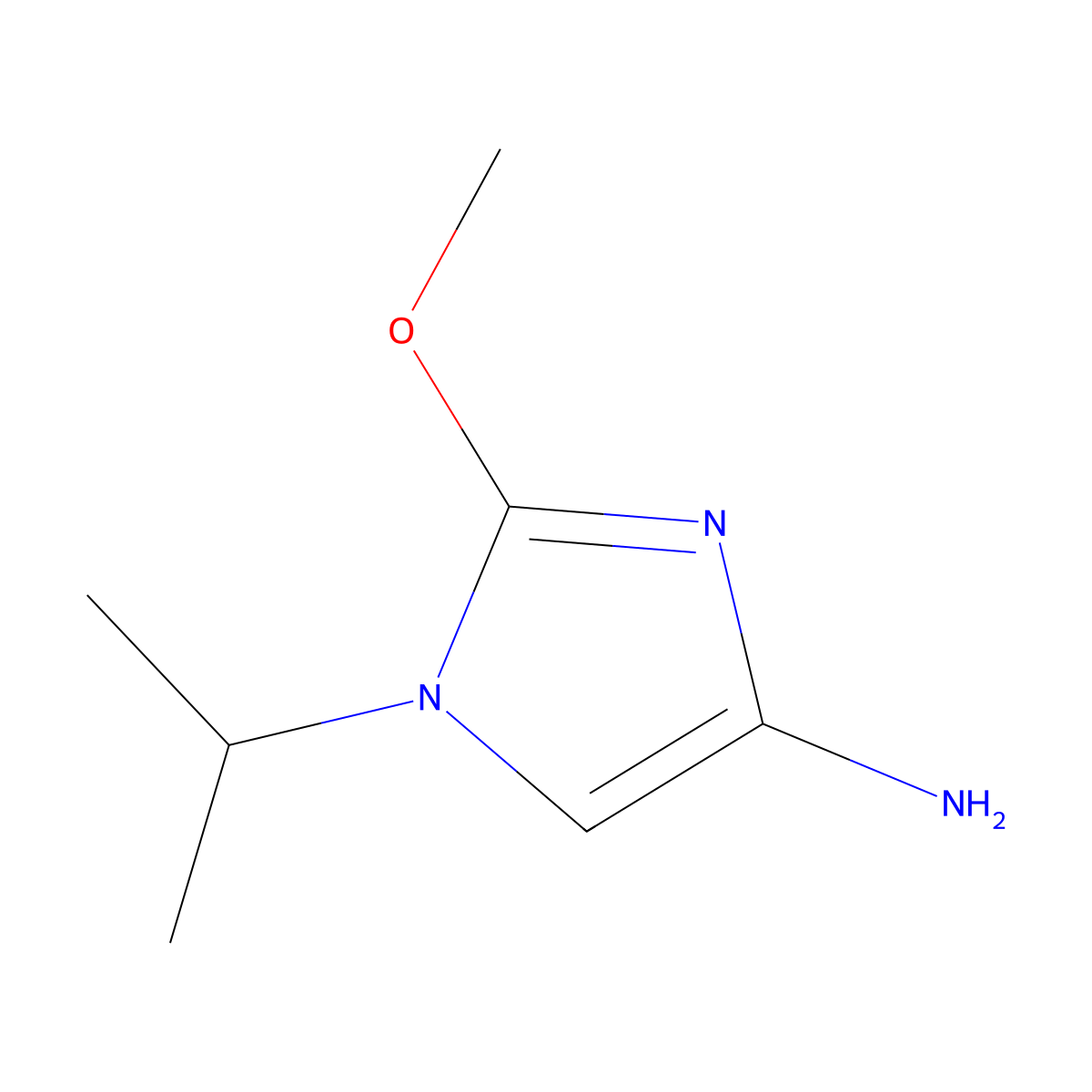 1-isopropyl-2-methoxy-1H-imidazol-4-amine molecular structure, CAS 1894341-28-6