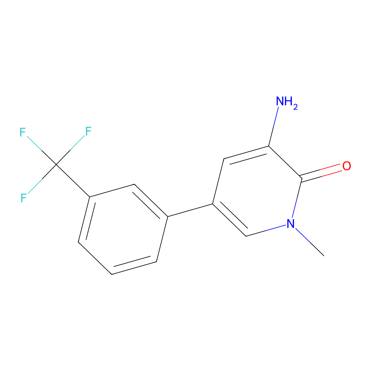 3-Amino-1-methyl-5-(3-(trifluoromethyl)phenyl)pyridin-2(1H)-one molecular structure, CAS 1894377-56-0